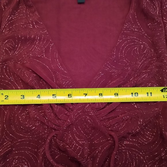 Red Glitter Christmas Top, Like New, Vintage (early 90s) Arden B - Size XS - Picture 9 of 16